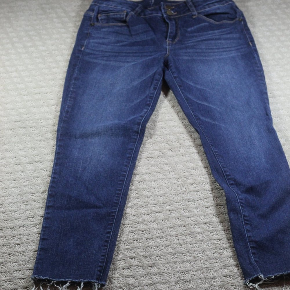 Wit & Wisdom Size 6 Mid Rise Raw Hem Blue Jeans